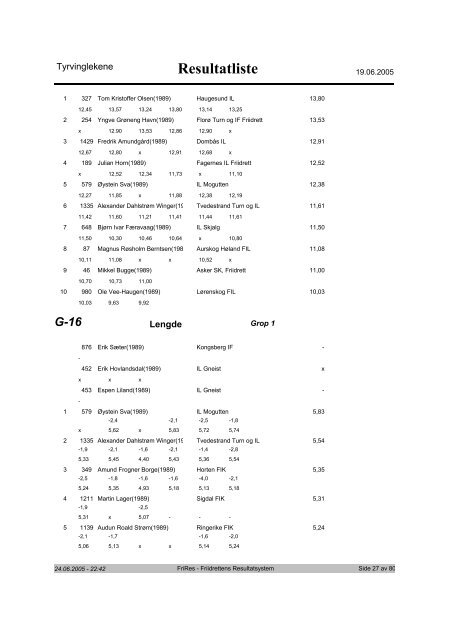 Resultatliste - Komplett - Asker Skiklubb