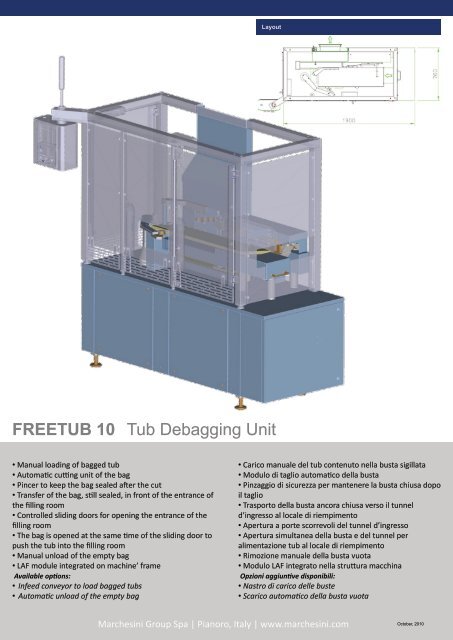 Tub Debagging Unit FREETUB 10 - Marchesini Group