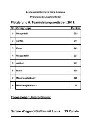 Platzierung 6. Teamleistungswettstreit 2011: Tagessieger ...