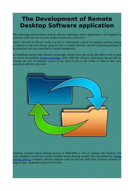 The Development Of Remote Desktop Software Application