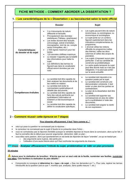 methode de la dissertation en ses