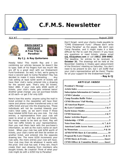 Aug - California Federation of Mineralogical Societies