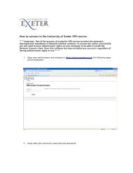 How to connect to the University of Exeter VPN service