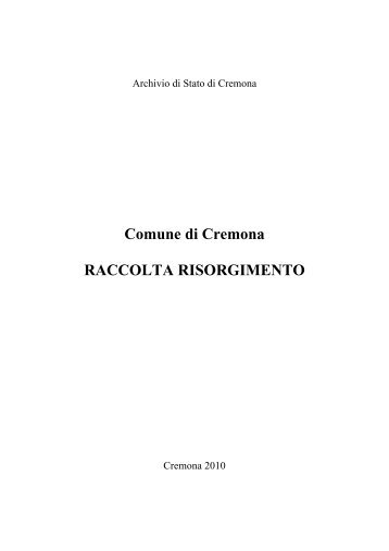 Raccolta Risorgimento - Istituto Centrale per gli Archivi