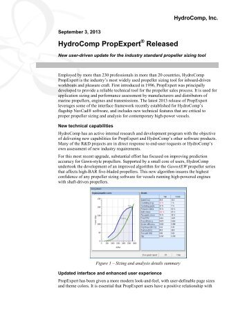 HydroComp PropExpert Released - Hydrocomp Inc.