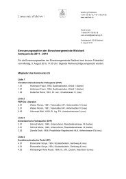 Erneuerungswahlen der Einwohnergemeinde Walchwil ...