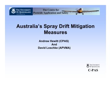 Australia's Spray Drift Mitigation Measures - The Pesticide ...