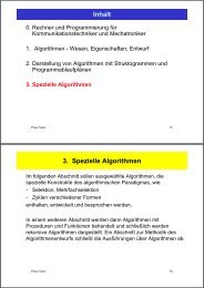 Inhalt 3. Spezielle Algorithmen