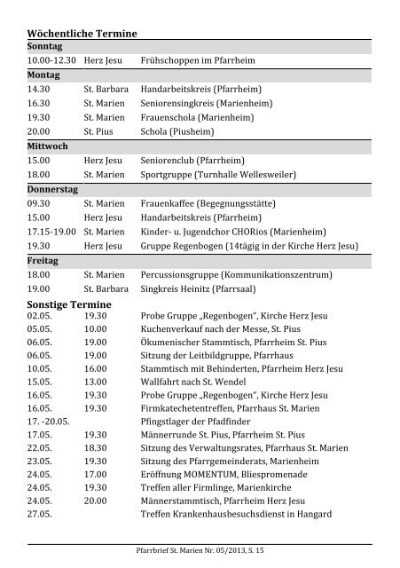 Pfarrbrief Mai 2013 - Kath. Kirchengemeinde St. Marien Neunkirchen