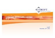 LUXproject functionality overview - Luxoft