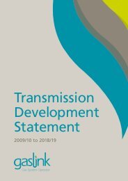 Transmission Development Statement 2009/10 to 2018/19 - Gaslink