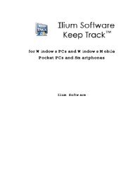 Keep Track Users Guide and Reference - Ilium Software