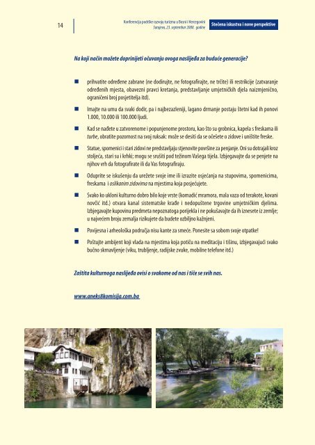 Konferencija podrÅ¡ke razvoju turizma u Bosni i Hercegovini