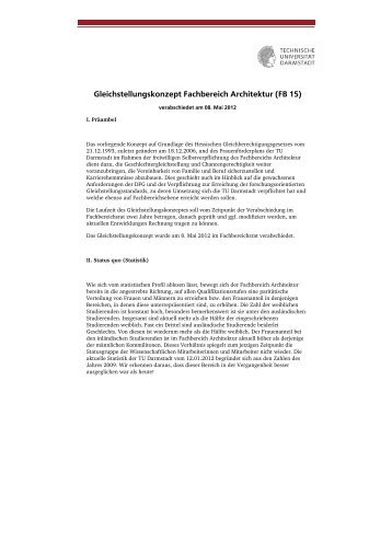 Gleichstellungskonzept - Technische UniversitÃ¤t Darmstadt