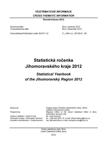 StatistickÃ¡ roÄenka JihomoravskÃ©ho kraje 2012 - ÄeskÃ½ statistickÃ½ ÃºÅad