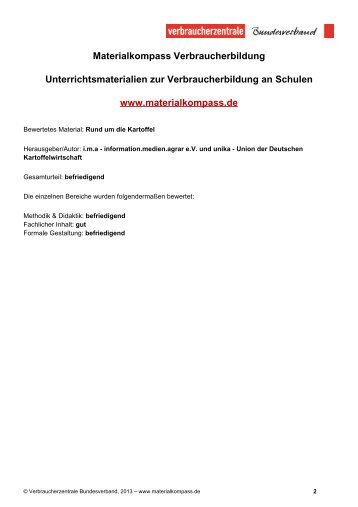 Materialkompass Verbraucherbildung Unterrichtsmaterialien zur ...