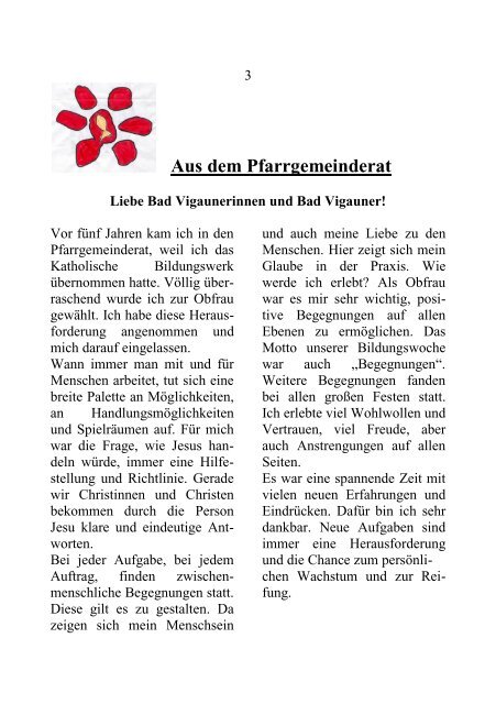 Pfarrblatt OSTERN 2012 - Texte - Pfarre Bad Vigaun