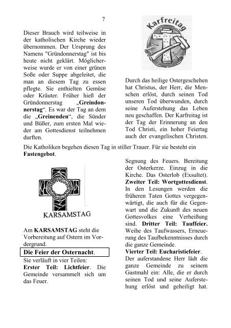 Pfarrblatt OSTERN 2012 - Texte - Pfarre Bad Vigaun