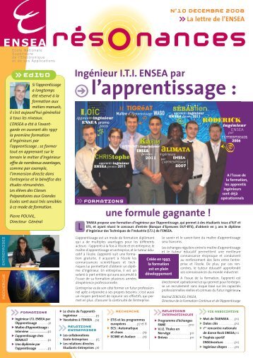 RÃ©sonances nÂ°10 (pdf) : IngÃ©nieur I.T.I par l'apprentissage - ENSEA