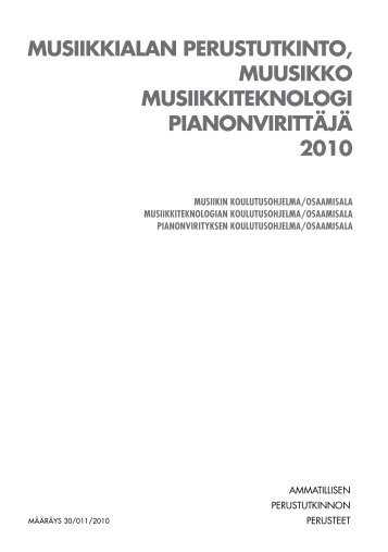 MUSIIKKIALAN PERUSTUTKINTO, MUUSIKKO ... - Opetushallitus