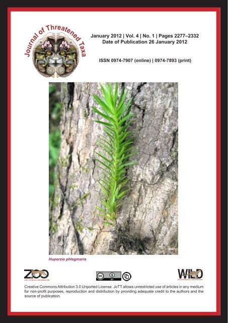 January 2012 - Journal of Threatened Taxa