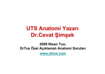 UTS Anatomi YazarÄ± Dr.Cevat ÅimÅek - DrTus