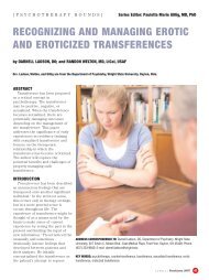 recognizing and managing erotic and eroticized transferences