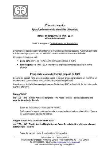 Programma - Urban Center - Comune di Genova