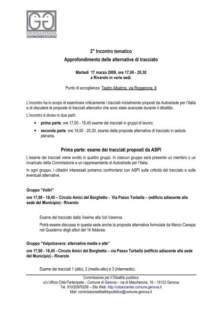 Programma - Urban Center - Comune di Genova