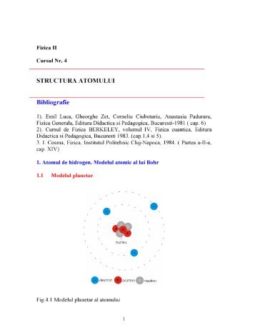 Cursul 4 (Structura atomului) - msl.utcluj.ro