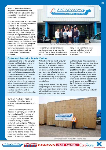 The Team's Board Report - Mainfreight