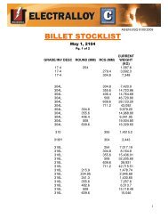 BILLET STOCKLIST - Electralloy