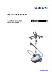 INSTRUCTION MANUAL ENGLISH GB - Orion