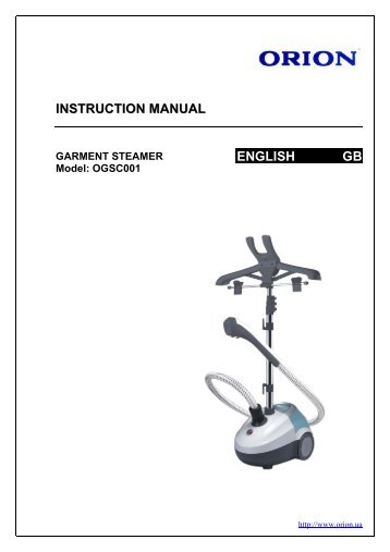 INSTRUCTION MANUAL ENGLISH GB - Orion