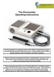 The Zincrometer Operating Instructions - Dr. Clark US Shop