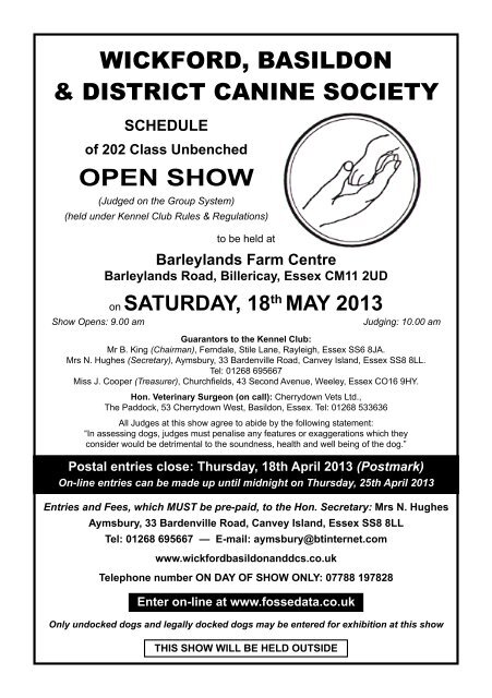 wickford, basildon &amp; district canine society open show - Fosse Data