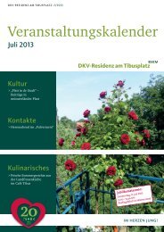 Veranstaltungskalender - DKV-Residenz am Tibusplatz