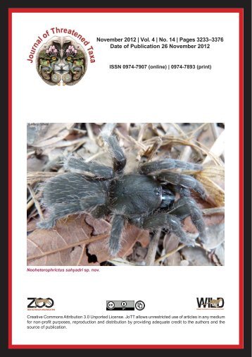 November 2012 | Vol. 4 | No. 14 - Journal of Threatened Taxa