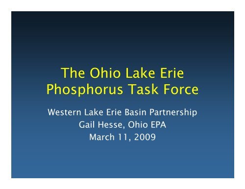 Ohio Phosphorus Task Force - Western Lake Erie Basin Partnership