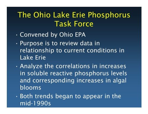 Ohio Phosphorus Task Force - Western Lake Erie Basin Partnership