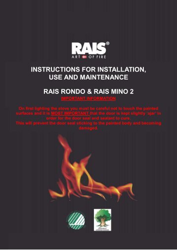 instructions for installation, use and maintenance rais ... - Robeys Ltd
