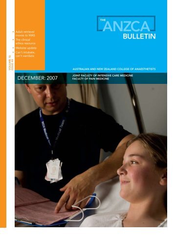 ANZCA Bulletin 2007 Dec - Australian and New Zealand College of ...