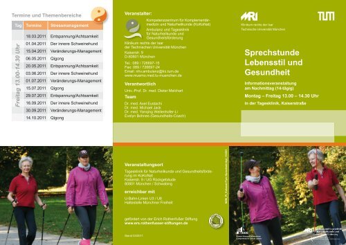 Sprechstunde Lebensstil und Gesundheit - Klinikum  rechts der Isar ...