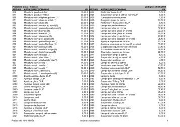 Preisliste Creal / Trianon gÃ¼ltig bis 30.06.2008 ART ... - Sammlerliebe