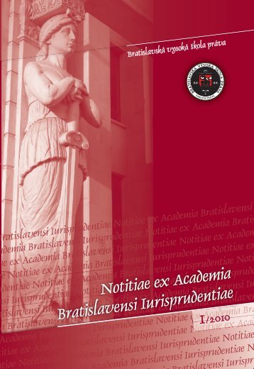 Notitiae ex Academia Bratislavensi Iurisprudentiae - PaneurÃ³pska ...