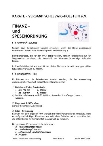 FINANZ â und SPESENORDNUNG - Karate Verband Schleswig ...