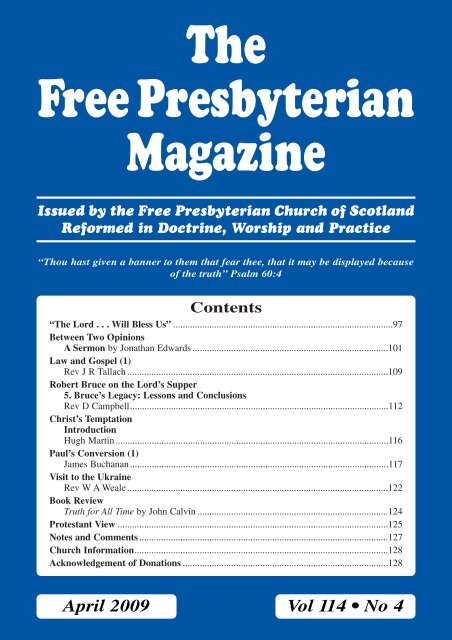 April - the Free Presbyterian church of Scotland