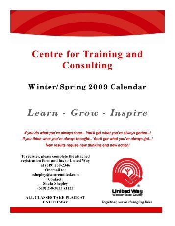 Training Booklet - United Way / Centraide Windsor Essex County