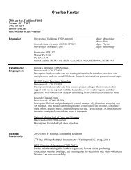 My Resume - University of Oklahoma