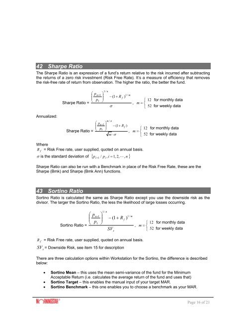 Workstation Calculation Guide - Morningstar